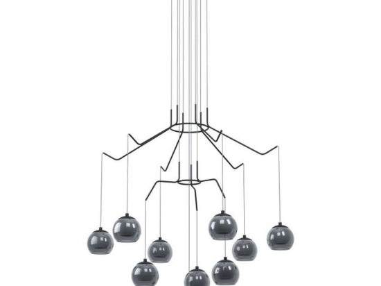 Φωτιστικό Οροφής 39512 Rovigana Led/10 Black-Clear Eglo Μέταλλο,Γυαλί