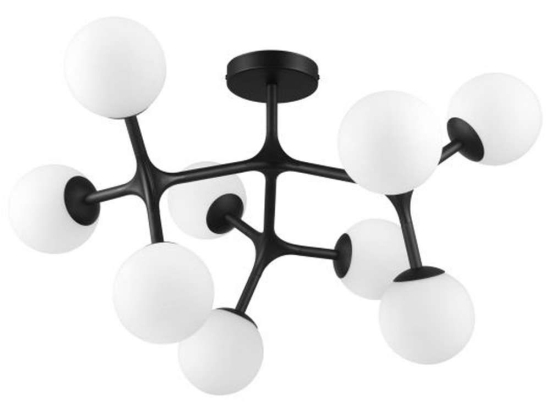 Φωτιστικό Οροφής - Πλαφονιέρα 39532 Maragall G9/9 Black-White Eglo Μέταλλο,Γυαλί