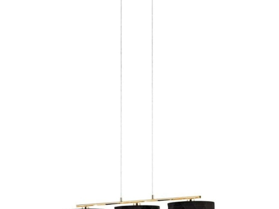 Φωτιστικό Οροφής - Ράγα 39225 Dolorita E27/3 L-0,920cm Black-Gold Eglo Μέταλλο,Ύφασμα