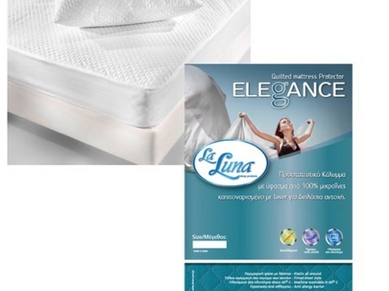 Επίστρωμα Καπιτονέ Με Φάσα Elegance White La Luna Διπλό 140x200cm Microfiber