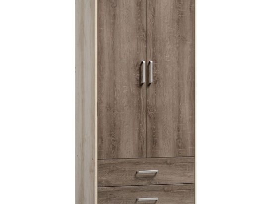 Ντουλάπα ρούχων δίφυλλη OLYMPUS pakoworld χρώμα castillo-toro 81x57x183εκ