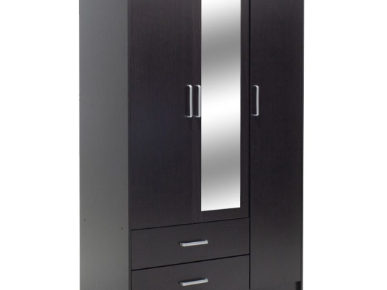 Ντουλάπα ρούχων τρίφυλλη OLYMPUS pakoworld χρώμα wenge 120x57x183εκ