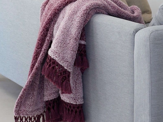 Κουβέρτα Καναπέ Twiggy Amethyst Melinen 130X170 Sherpa