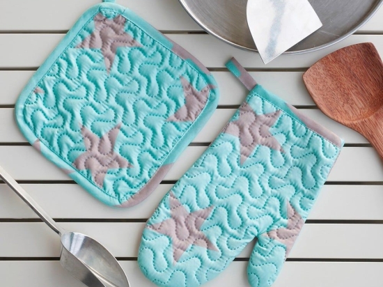 Πιάστρα Και Γάντι Κουζίνας Σετ 2τμχ Star Boy Ciel Melinen Microfiber
