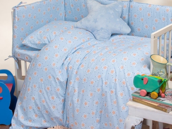 Πάντα Κούνιας Mini Stars Sky Melinen 40x195cm 100% Βαμβάκι