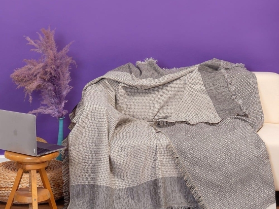 Ριχτάρι Moderna Grey Melinen Διθέσιο 180x250cm Βαμβάκι-Πολυέστερ