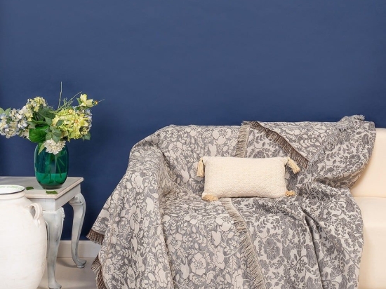 Ριχτάρι Provence Grey Melinen Τριθέσιο 180x300cm Βαμβάκι-Πολυέστερ