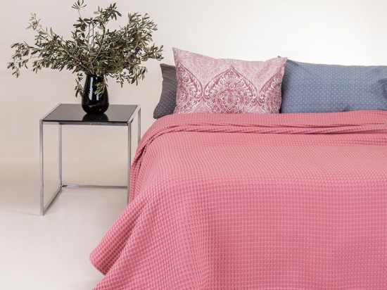 Κουβέρτα Patmos Πικέ Rose Melinen Υπέρδιπλo 230x240cm 100% Βαμβάκι