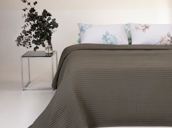 Κουβέρτα Πικέ Patmos Olive Melinen Μονό 170x240cm 100% Βαμβάκι