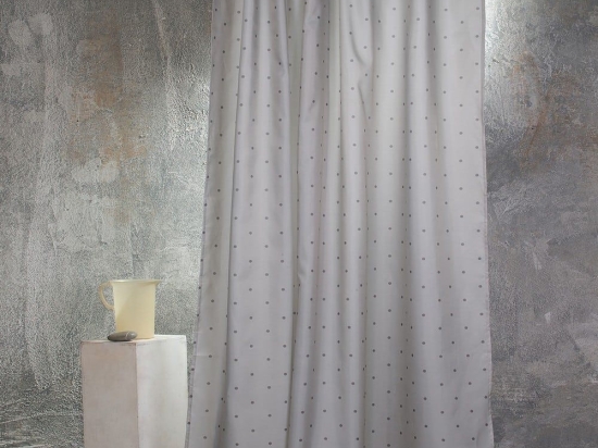 Κουρτίνα Μπάνιου Dots Silver Melinen 180Πx200Υ 180x200cm Πολυέστερ