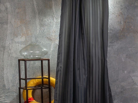 Κουρτίνα Μπάνιου Jacquard Anthracite Melinen 180Πx180Υ 180x180cm Πολυέστερ