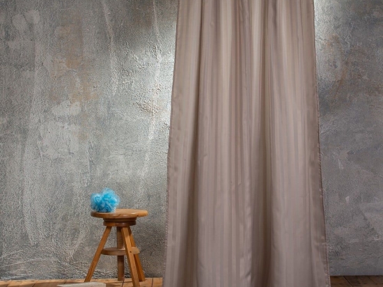 Κουρτίνα Μπάνιου Jacquard Grey Melinen 180Πx180Υ 180x180cm Πολυέστερ