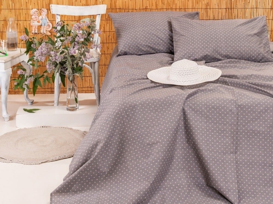 Σεντόνι Dot Urban Line Mixology Grey Melinen Μονό 170x270cm 100% Βαμβάκι