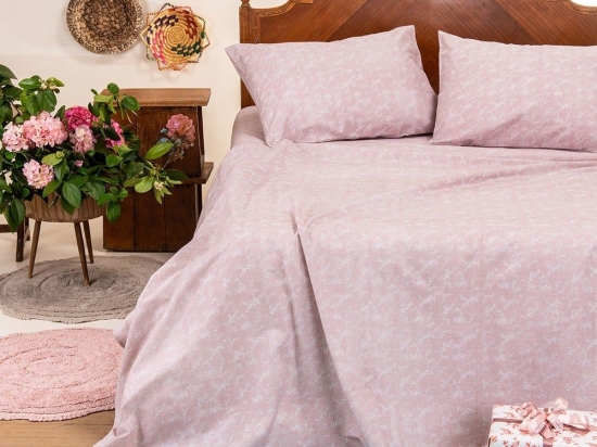 Σεντόνι Romantic Με Λάστιχο Apple Melinen Μονό 100x232cm 100% Βαμβάκι