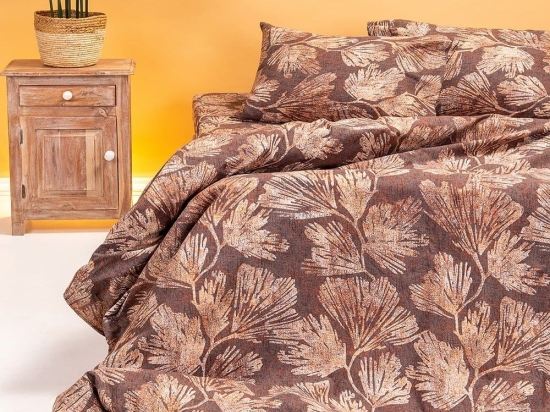 Σεντόνια Φανελένια Uatha (Σετ 3τμχ) Brown Melinen Μονό 170x260cm 100% Βαμβακερή Φανέλα