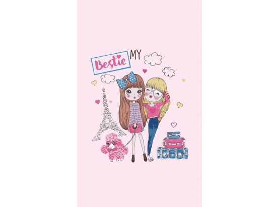 Πετσέτα Θαλάσσης Παιδική Friends Pink Melinen Θαλάσσης 75x150cm Πολυέστερ