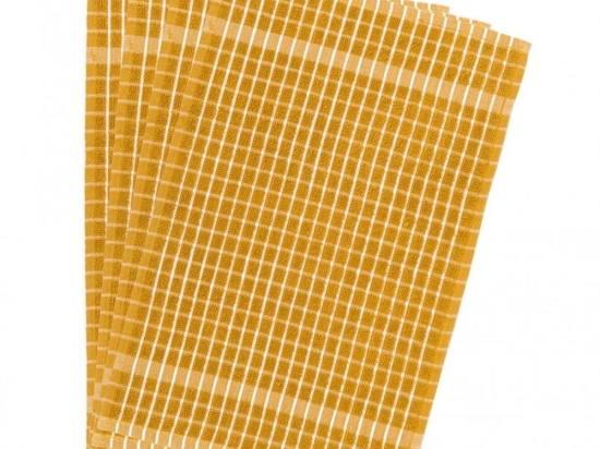 Πετσέτες Κουζίνας Kas (Σετ 4τμχ) Mustard Melinen 30x50cm 100% Βαμβάκι