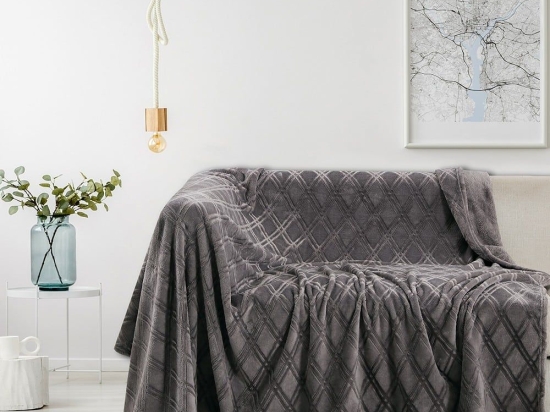 Ριχτάρι Flannel Ollie Grey Melinen Τριθέσιο 170x300cm Πολυέστερ