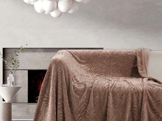 Ριχτάρι Flannel Darby Mocca Melinen Διθέσιο 170x250cm Πολυέστερ