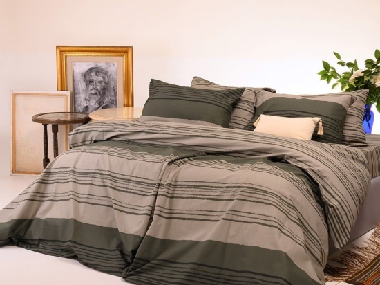 Σεντόνια Olivia (Σετ 3τμχ) Khaki Melinen Μονό 170x270cm 100% Βαμβάκι