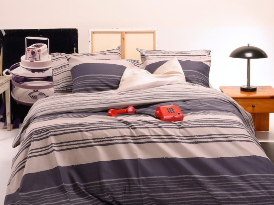 Σεντόνια Olivia Με Λάστιχο (Σετ 4τμχ) Grey Melinen Διπλό 150x232cm 100% Βαμβάκι