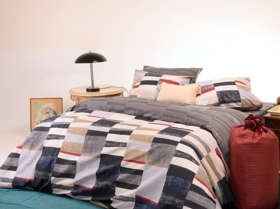 Σεντόνια Tommy Με Λάστιχο (Σετ 4τμχ) Grey Melinen Διπλό 150x232cm 100% Βαμβάκι