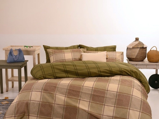 Σεντόνια Tara Με Λάστιχο (Σετ 3τμχ) Olive Melinen Μονό 100x232cm Βαμβάκι-Πολυέστερ