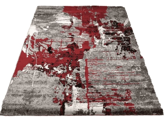 Eco Carpet Χαλί Freize Μοντέρνο 160x220 - Art Γκρι/Κόκκινο
