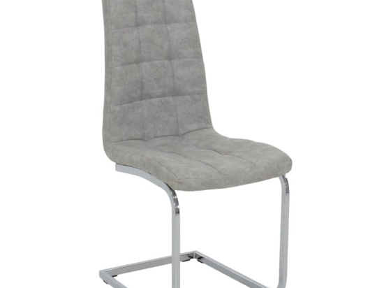 Καρέκλα Darrell pakoworld pu αντικέ γκρι-βάση χρωμίου 42x49x106εκ Σετ 2 Τεμαχίων