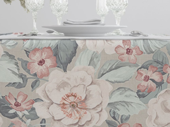 Borea Τραπεζομάντηλο Roses 140 x 220 cm Βεραμάν