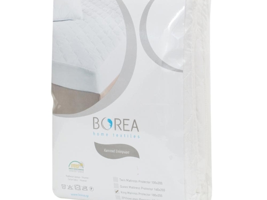 Borea Επίστρωμα Καπιτονέ Βαμβακερό 100 x 200 cm + 35 cm Λευκό