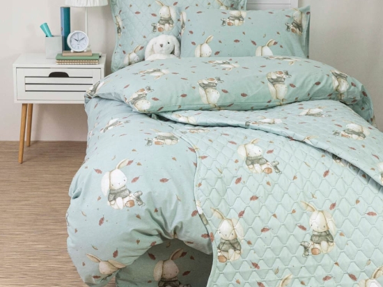 Borea Κουβερλί Σετ Λαγουδάκι Μονό 160 x 220 cm + 50 x 70 cm Φυστικί