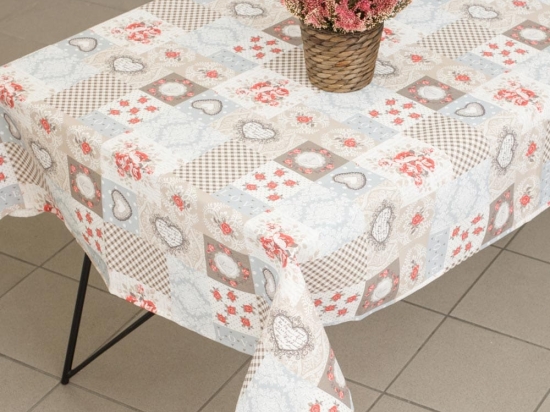 Borea Τραπεζομάντηλο Hearts 140 x 140 cm Μπεζ
