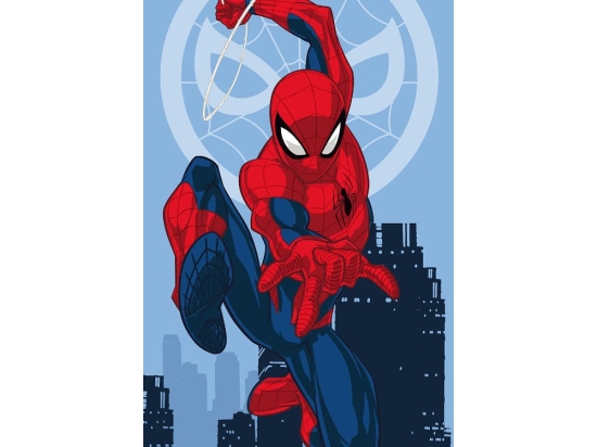 Borea Πετσέτα Θαλάσσης Βαμβακερή Βελούδινη Spiderman 320gsm 70 x 140 cm Μπλε