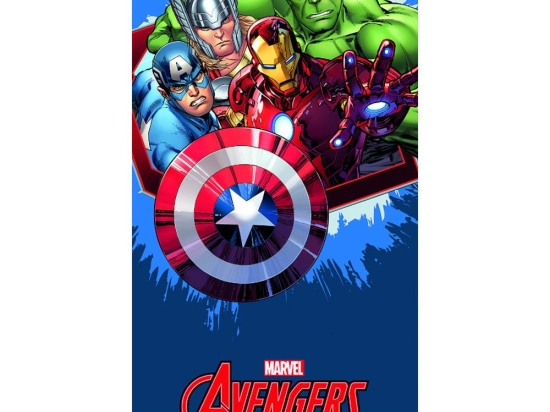 Borea Πετσέτα Θαλάσσης Βαμβακερή Βελούδινη Avengers 320gsm 70 x 140 cm Μπλε