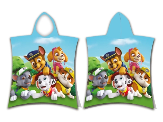 Borea Παιδικό Πόντσο Βαμβακερό Βελούδινο Paw Patrol 320gsm 50 x 115 cm Τυρκουάζ