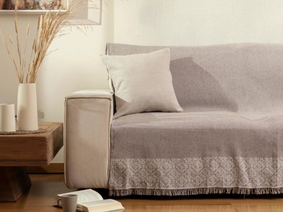 Borea Ριχτάρι Βαμβακερό Τριθέσιο Iris 180 x 300 cm Γκρι