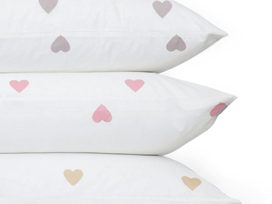 Borea Ζεύγος Μαξιλαροθήκες Mix & Match Hearts (2) 50 x 70 cm Μπεζ
