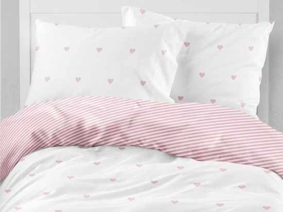 Borea Ζεύγος Μαξιλαροθήκες Mix & Match Hearts (2) 50 x 70 cm Ροζέ