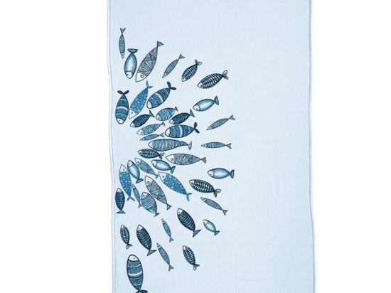 Borea Πετσέτα Παρεό Sealife 90 x 160 cm Σιέλ