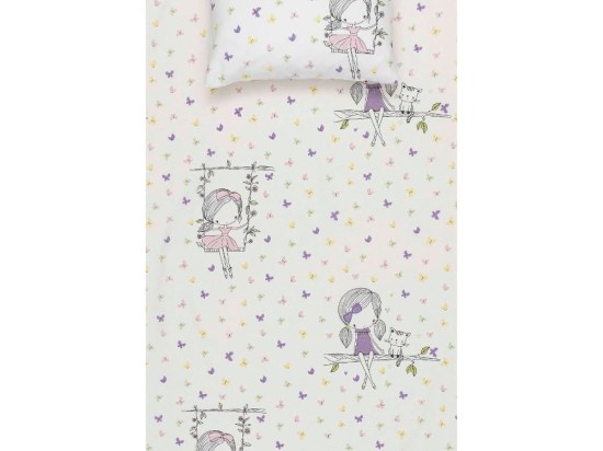 Borea Σεντόνι Σετ 2ΤΜΧ Swing Μονό 160 x 240 cm + 50 x 70 cm Λευκό