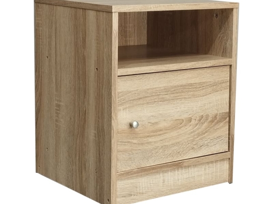 Κομοδίνο Foly pakoworld με ένα ντουλάπι sonoma 40x40x50εκ