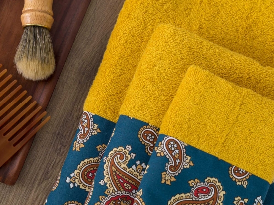 Borea Πετσέτες Σετ 3ΤΜΧ Azzura 70 x 140 / 50 x 90 / 30 x 50 cm Μουσταρδί