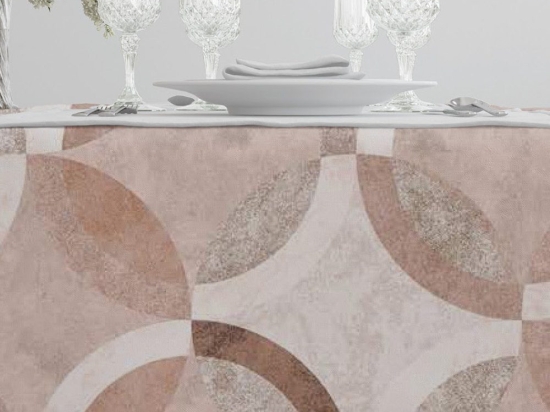 Borea Τραπεζομάντηλο Κύκλοι Μπεζ 140 x 220 cm Μπεζ