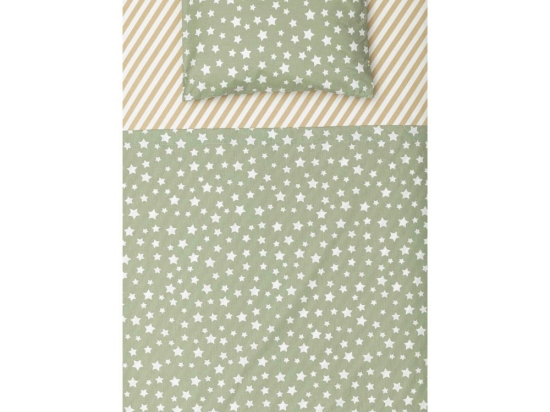 Borea Σεντόνια Κούνιας Σετ Jingle Λαδί (2) 120 x 160 cm + 30 x 40 cm Λαδί