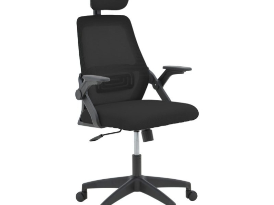 Καρέκλα γραφείου Peja pakoworld mesh ύφασμα μαύρο 58x60x107-117εκ