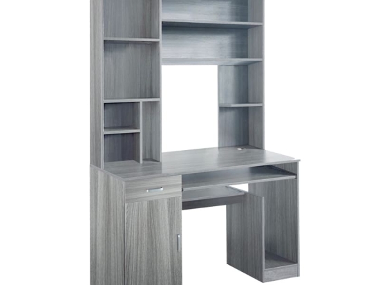 Γραφείο υπολογιστή με βιβλιοθήκη Novelty pakoworld γκρι-oak 120x55x182εκ