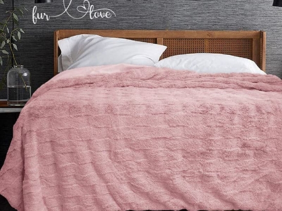 Bonsai Home Κουβέρτα Γούνινη/Βελούδινη Super Soft Υπέρδιπλη 220×240 – Luxury Rabbit Fur Κρεμ