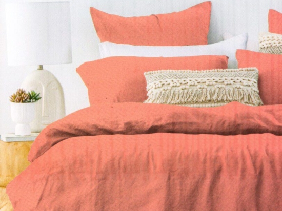 Ariete Casa Σετ Παπλωματοθήκη Βαμβακοσατέν 250 TC King Size 240×260 – Lux Home Ροδακινί
