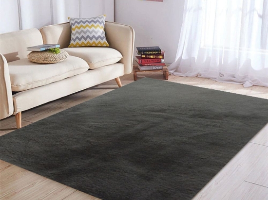 Bonsai Home Σετ Χαλιά Κρεβατοκάμαρας Γούνινα 3Τμχ XL - Rabbit Fur Ανθρακί